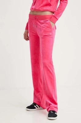 Zdjęcie produktu Juicy Couture spodnie dresowe welurowe kolor różowy gładkie JCAP180EU