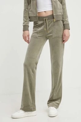 Zdjęcie produktu Juicy Couture spodnie dresowe welurowe kolor zielony gładkie JCAP180G