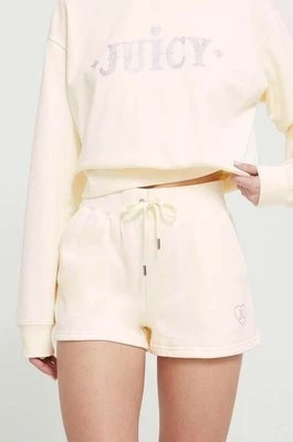 Zdjęcie produktu Juicy Couture szorty damskie kolor beżowy z aplikacją high waist