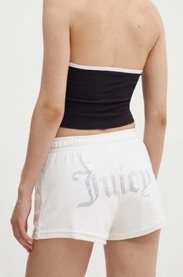 Zdjęcie produktu Juicy Couture szorty TAMIA SHORTS damskie kolor biały z aplikacją high waist JCWH121001