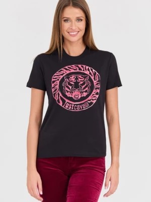 Zdjęcie produktu JUST CAVALLI Czarny t-shirt R Tiger Round Flock