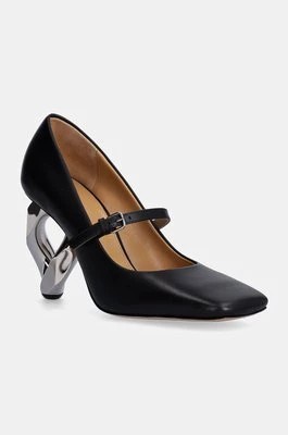 Zdjęcie produktu JW Anderson czółenka skórzane Chain Heel kolor czarny na słupku ANW43251A