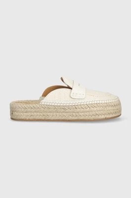 Zdjęcie produktu JW Anderson klapki Loafer Espadrillas damskie kolor beżowy na platformie ANW42005C