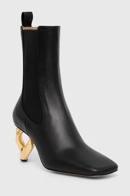 Zdjęcie produktu JW Anderson sztyblety skórzane Chain Heel damskie kolor czarny na słupku ANW43021A