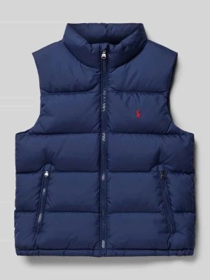 Zdjęcie produktu Kamizelka pikowana ze stójką i wyhaftowanym logo Polo Ralph Lauren Kids