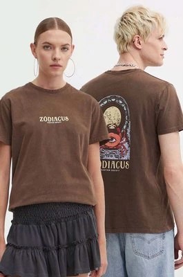 Zdjęcie produktu Kaotiko t-shirt bawełniany kolor brązowy z nadrukiem AM022-01-G002