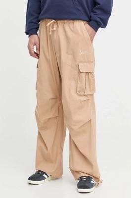 Zdjęcie produktu Karl Kani spodnie bawełniane kolor beżowy proste