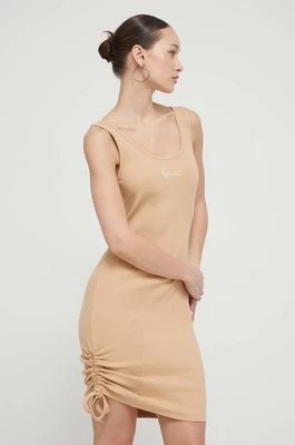 Zdjęcie produktu Karl Kani sukienka kolor beżowy mini dopasowana