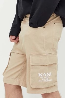Zdjęcie produktu Karl Kani szorty bawełniane kolor beżowy