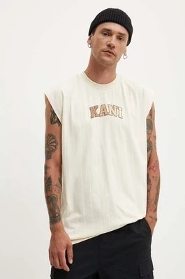 Zdjęcie produktu Karl Kani t-shirt bawełniany męski kolor beżowy 6031486