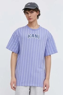 Zdjęcie produktu Karl Kani t-shirt bawełniany męski kolor fioletowy wzorzysty