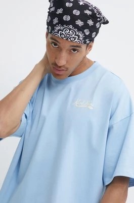Zdjęcie produktu Karl Kani t-shirt bawełniany męski kolor niebieski z nadrukiem