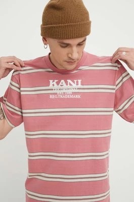 Zdjęcie produktu Karl Kani t-shirt bawełniany męski kolor różowy wzorzysty