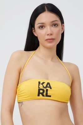 Zdjęcie produktu Karl Lagerfeld biustonosz kąpielowy KL22WTP02 kolor żółty usztywniona miseczka