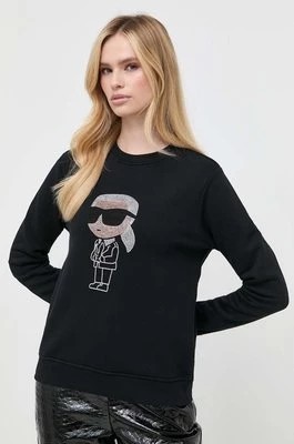 Zdjęcie produktu Karl Lagerfeld bluza damska kolor czarny z aplikacją