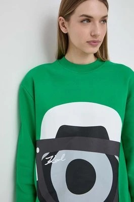 Zdjęcie produktu Karl Lagerfeld bluza damska kolor zielony z nadrukiem