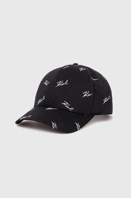 Zdjęcie produktu Karl Lagerfeld czapka z daszkiem kolor czarny wzorzysta 542123.805620