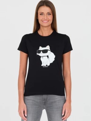 Zdjęcie produktu KARL LAGERFELD Czarny t-shirt z kotem
