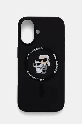 Zdjęcie produktu Karl Lagerfeld etui na telefon iPhone 16 6.1 kolor czarny KLHMP16SSCMKCRHK