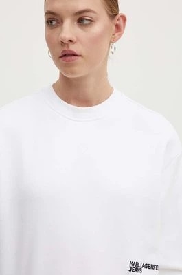 Zdjęcie produktu Karl Lagerfeld Jeans bluza damska kolor biały z aplikacją 245J1801