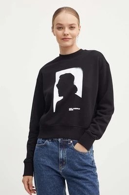 Zdjęcie produktu Karl Lagerfeld Jeans bluza damska kolor czarny z nadrukiem 245J1806
