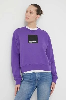 Zdjęcie produktu Karl Lagerfeld Jeans bluza damska kolor fioletowy z nadrukiem
