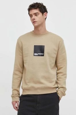 Zdjęcie produktu Karl Lagerfeld Jeans bluza męska kolor beżowy z nadrukiem