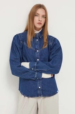 Zdjęcie produktu Karl Lagerfeld Jeans koszula jeansowa damska kolor granatowy regular z kołnierzykiem klasycznym