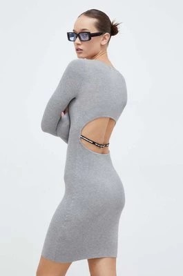 Zdjęcie produktu Karl Lagerfeld Jeans sukienka bawełniana kolor szary mini prosta