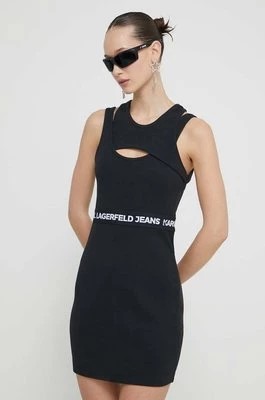 Zdjęcie produktu Karl Lagerfeld Jeans sukienka kolor czarny mini dopasowana