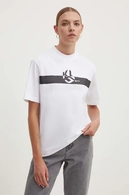 Zdjęcie produktu Karl Lagerfeld Jeans t-shirt bawełniany damski kolor biały 245J1700