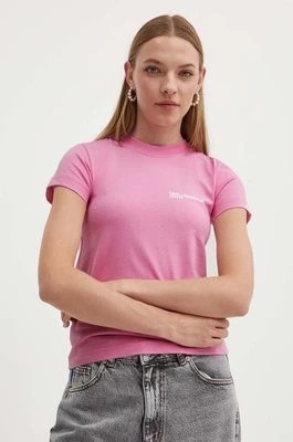 Zdjęcie produktu Karl Lagerfeld Jeans t-shirt bawełniany damski kolor różowy