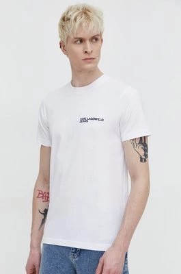 Zdjęcie produktu Karl Lagerfeld Jeans t-shirt bawełniany męski kolor biały z aplikacją