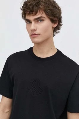 Zdjęcie produktu Karl Lagerfeld Jeans t-shirt bawełniany męski kolor czarny z aplikacją