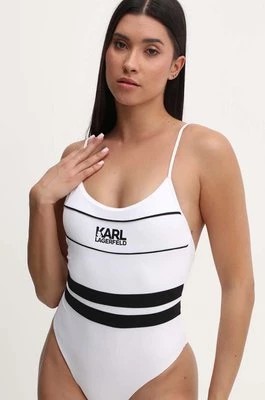 Zdjęcie produktu Karl Lagerfeld jednoczęściowy strój kąpielowy BICOLOR kolor biały miękka miseczka KL22WOP05
