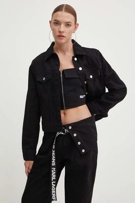 Zdjęcie produktu Karl Lagerfeld kurtka jeansowa damska kolor czarny przejściowa 236W1408