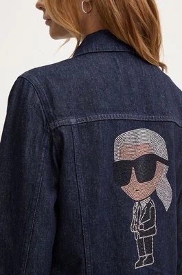 Zdjęcie produktu Karl Lagerfeld kurtka jeansowa damska kolor granatowy przejściowa 236W1408