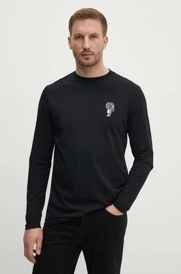 Zdjęcie produktu Karl Lagerfeld longsleeve męski kolor czarny z aplikacją 543221.755405