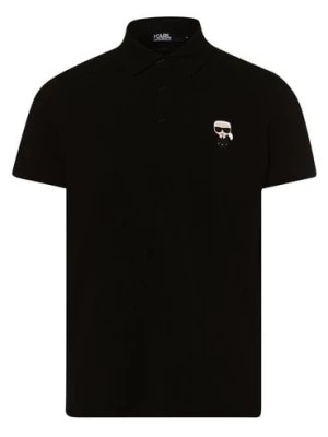 Zdjęcie produktu KARL LAGERFELD Męska koszulka polo Mężczyźni Dżersej czarny jednolity,