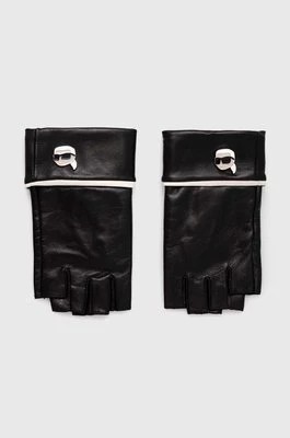 Zdjęcie produktu Karl Lagerfeld mitenki skórzane damskie kolor czarny 245W3605