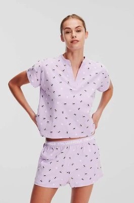 Zdjęcie produktu Karl Lagerfeld piżama bawełniana kolor fioletowy bawełniana 245W2121