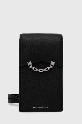 Zdjęcie produktu Karl Lagerfeld pokrowiec na telefon skórzany kolor czarny 245W3211