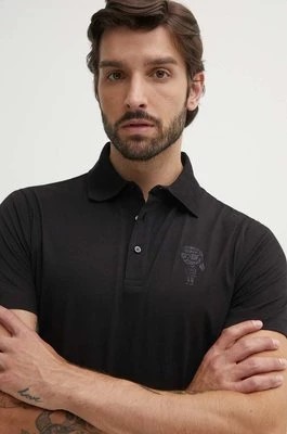 Zdjęcie produktu Karl Lagerfeld polo bawełniane kolor czarny z nadrukiem 542241.745422