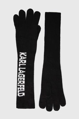 Zdjęcie produktu Karl Lagerfeld rękawiczki z kaszmirem kolor czarny