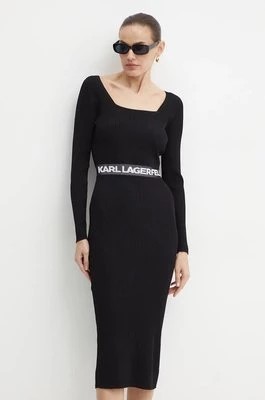 Zdjęcie produktu Karl Lagerfeld sukienka kolor czarny mini dopasowana 246W1326