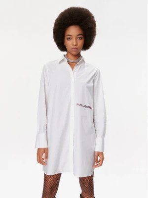 Zdjęcie produktu KARL LAGERFELD Sukienka koszulowa Ikonik 235W1600 Biały Regular Fit