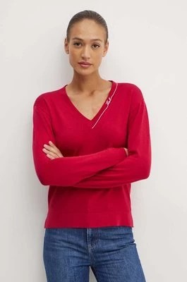 Zdjęcie produktu Karl Lagerfeld sweter z domieszką jedwabiu kolor czerwony lekki 245W2003