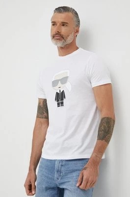 Zdjęcie produktu Karl Lagerfeld t-shirt bawełniany 500251.755071 kolor biały z nadrukiem