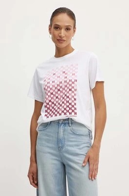 Zdjęcie produktu Karl Lagerfeld t-shirt bawełniany damski kolor biały 245W1710