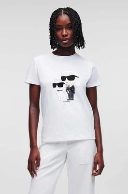 Zdjęcie produktu Karl Lagerfeld t-shirt bawełniany kolor biały